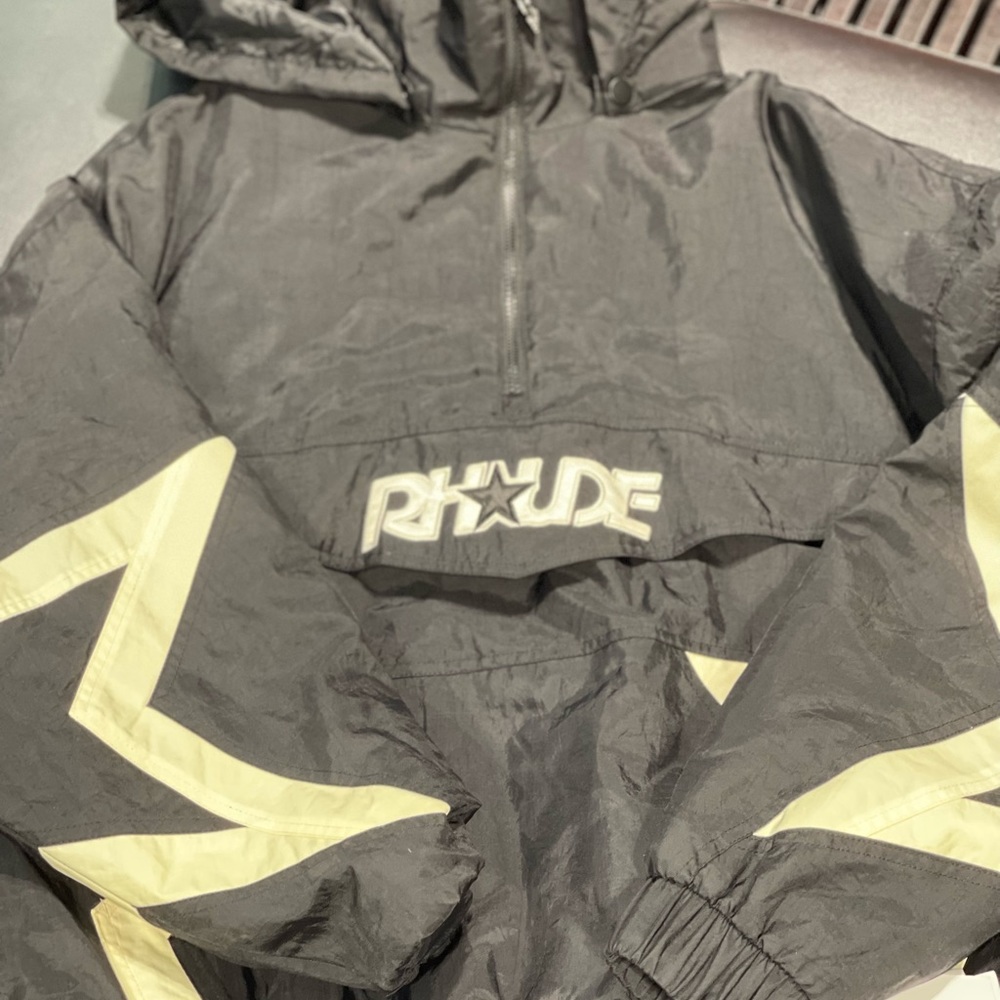 Rhude black half zip Starter Jacket